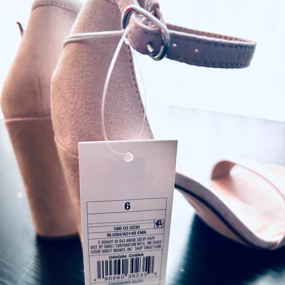A New Day Women's Ema High Block Heel Pumps with Ankle Strap - Blush - Size 6 - Picture 4 of 4